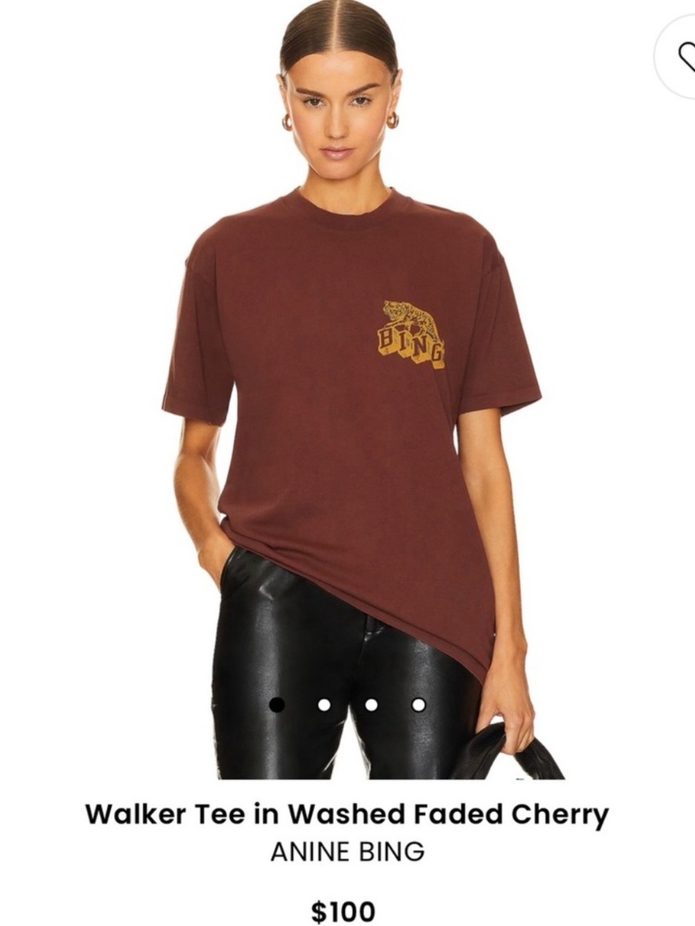 Anine Bing - walker tee | cropped | tiger